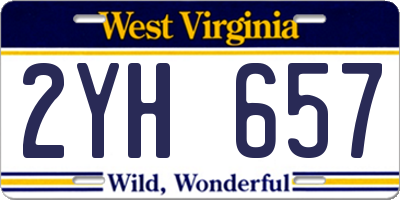 WV license plate 2YH657