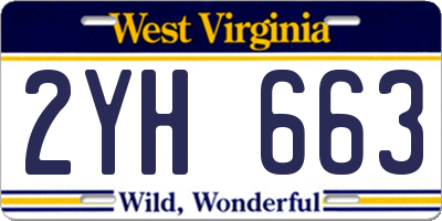 WV license plate 2YH663