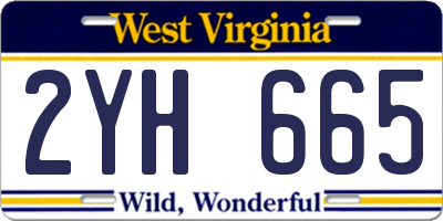 WV license plate 2YH665