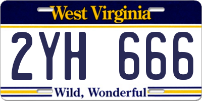 WV license plate 2YH666