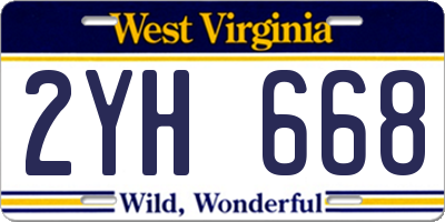 WV license plate 2YH668