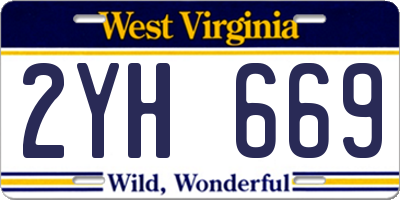 WV license plate 2YH669