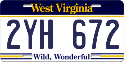 WV license plate 2YH672