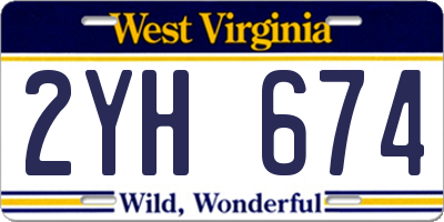 WV license plate 2YH674