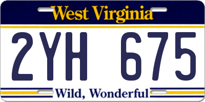 WV license plate 2YH675
