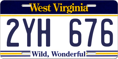 WV license plate 2YH676