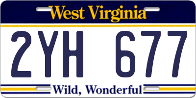 WV license plate 2YH677