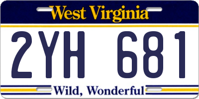 WV license plate 2YH681