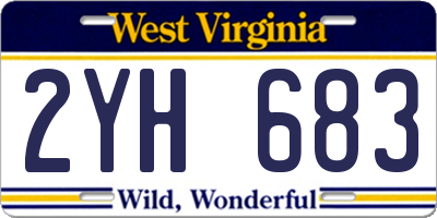 WV license plate 2YH683