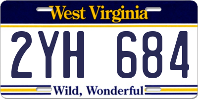 WV license plate 2YH684