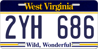 WV license plate 2YH686