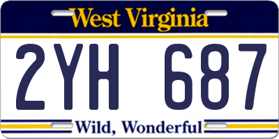 WV license plate 2YH687