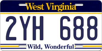 WV license plate 2YH688