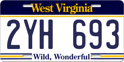 WV license plate 2YH693