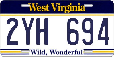 WV license plate 2YH694