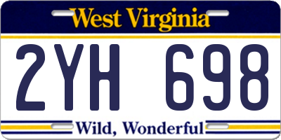 WV license plate 2YH698