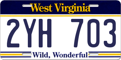 WV license plate 2YH703