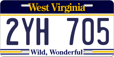 WV license plate 2YH705