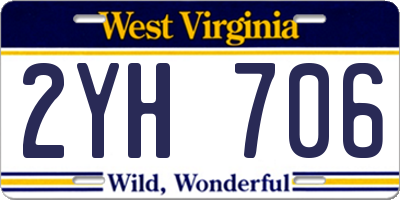 WV license plate 2YH706
