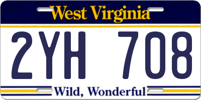 WV license plate 2YH708