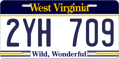WV license plate 2YH709