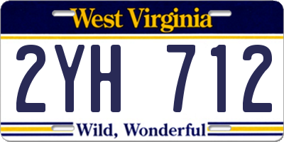 WV license plate 2YH712