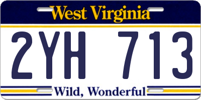 WV license plate 2YH713