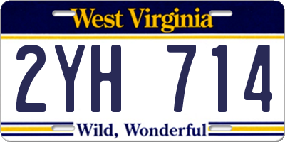WV license plate 2YH714