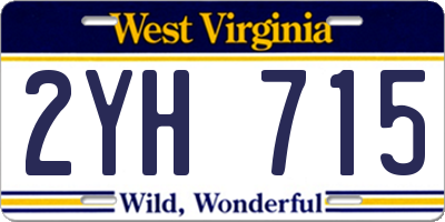 WV license plate 2YH715