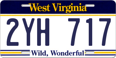 WV license plate 2YH717