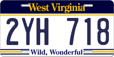 WV license plate 2YH718