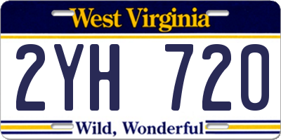 WV license plate 2YH720