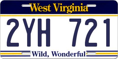 WV license plate 2YH721