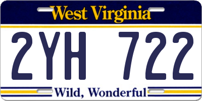 WV license plate 2YH722