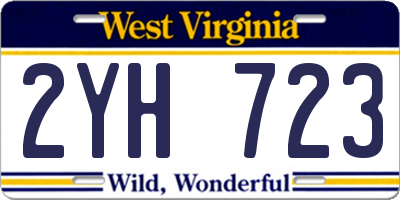 WV license plate 2YH723
