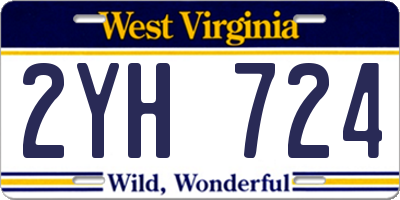 WV license plate 2YH724