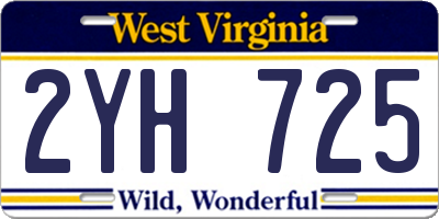 WV license plate 2YH725