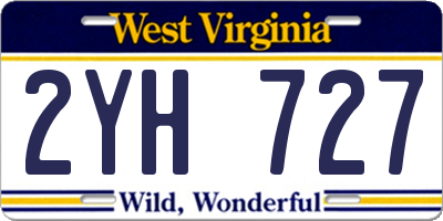 WV license plate 2YH727
