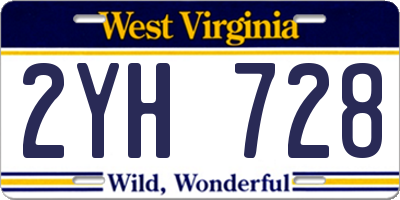 WV license plate 2YH728