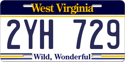 WV license plate 2YH729