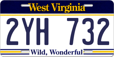 WV license plate 2YH732
