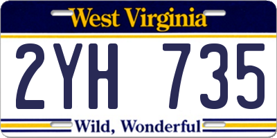 WV license plate 2YH735