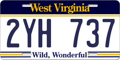 WV license plate 2YH737