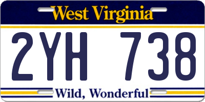 WV license plate 2YH738
