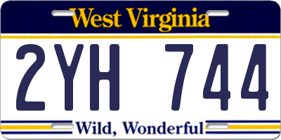 WV license plate 2YH744