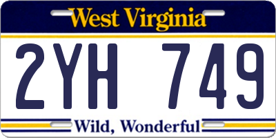 WV license plate 2YH749