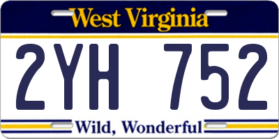 WV license plate 2YH752