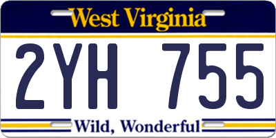 WV license plate 2YH755