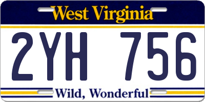 WV license plate 2YH756