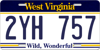 WV license plate 2YH757